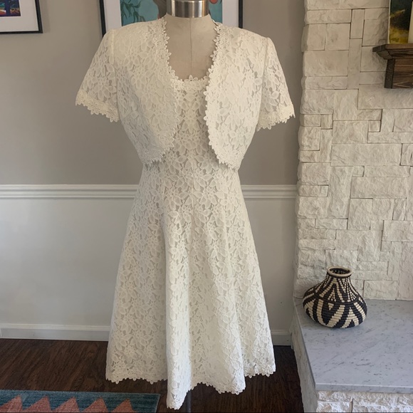 Vintage 9s Liz Claiborne Lace Wedding 